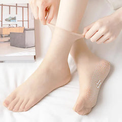 Invisible slip-resistant crystal silk socks