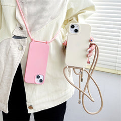 Solid Silicone Lanyard Case for iPhone