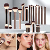 20-piece coffee-coloured makeup brush set