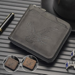 Retro Eagle Embossed Horizontal Men's Wallet
