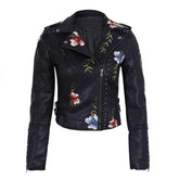 Fashion Floral Leather Jacket