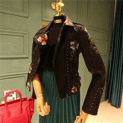 Fashion Floral Leather Jacket