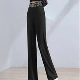 Letter High Waist Wide Leg Pants