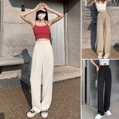 Solid Color Casual Wide Leg Pants