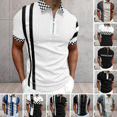 Men's Colorblock Zip Polo Shirt