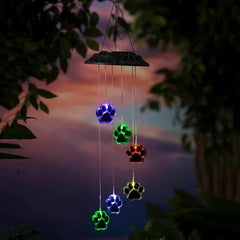 Paw Prints Solar Wind Chime