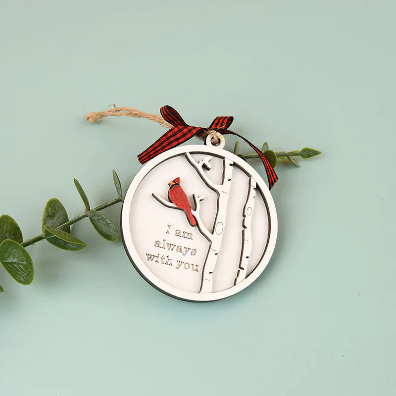 Handmade Memorial Ornament with Cardinals