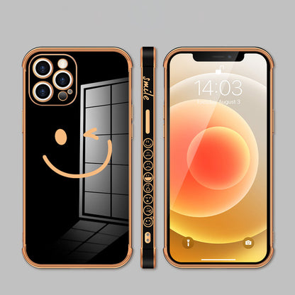 Side Smiley Face Pattern Case Cover For iPhone