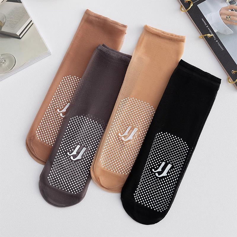 Invisible slip-resistant crystal silk socks