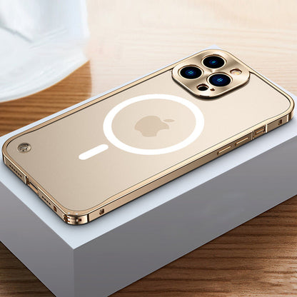 Metal Frame Magnetic Charging Case For iPhone