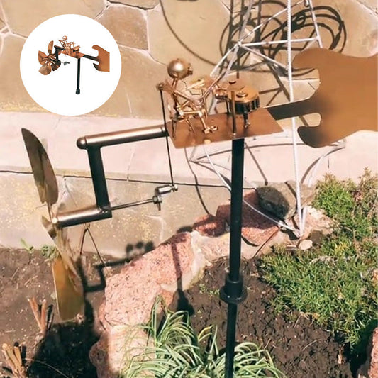 Handmade Metal Drummer Windmill