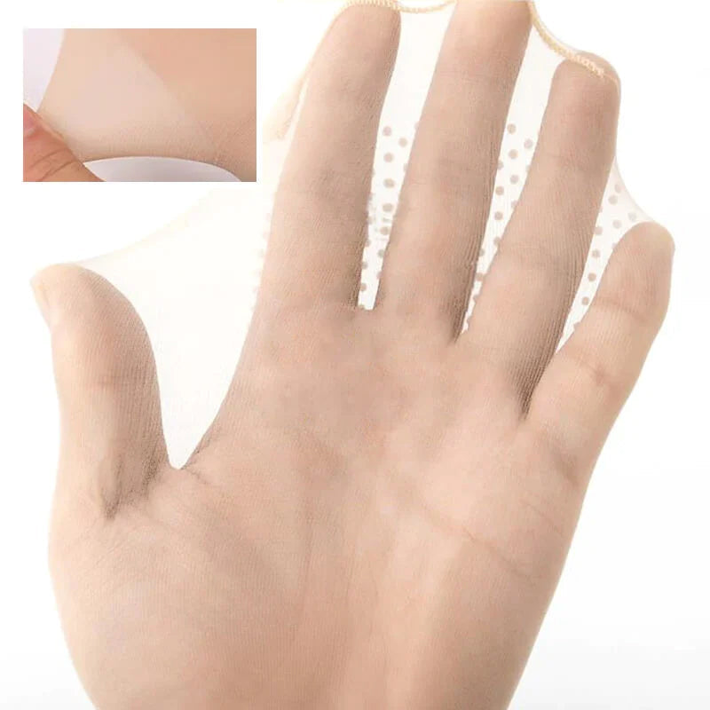 Invisible slip-resistant crystal silk socks