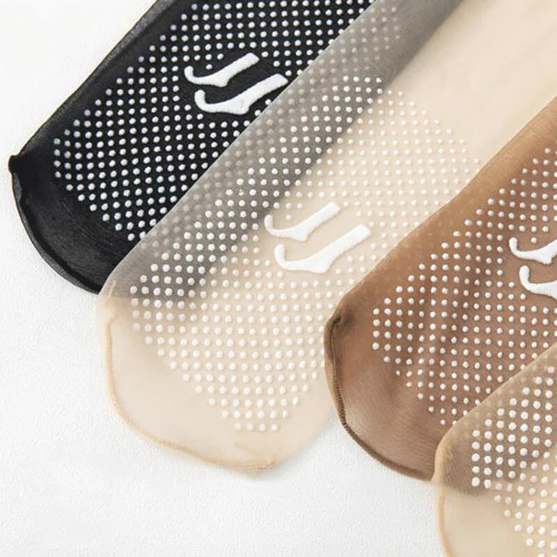 Invisible slip-resistant crystal silk socks
