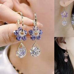 Fashion Flower Crystal Earrings