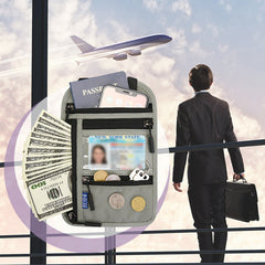 Travel Neck Pouch Neck Wallet with RFID Blocking Passport Holder