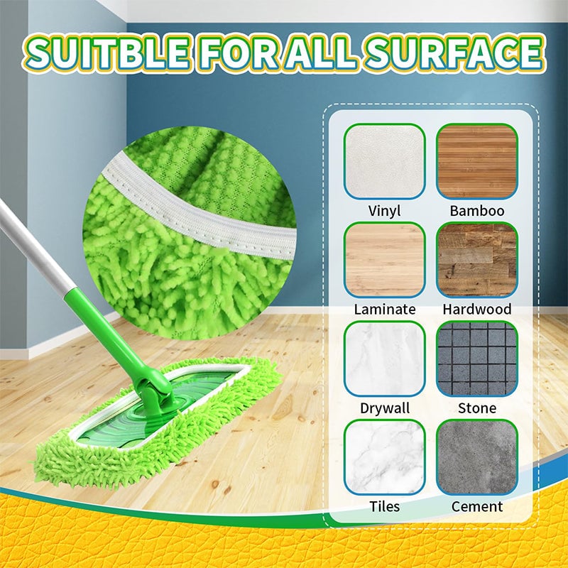 Chenille Mop Refill Pads for Home Use – Replacement Mop Heads for Floor Cleaning