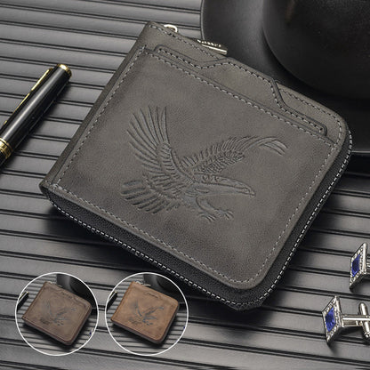 Retro Eagle Embossed Horizontal Men's Wallet