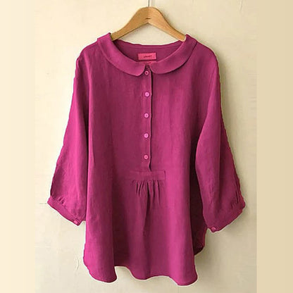 Women's Seven-Sleeve Cotton Linen Shirt