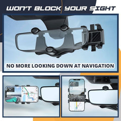 360° Rotating Car Rearview Mirror Phone Holder