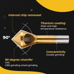 Titanium Coated Countersink Chamfer Tool（4 PCS）