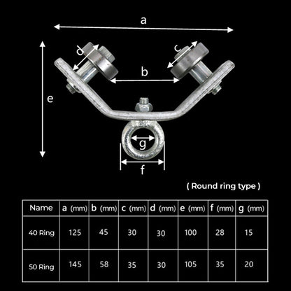 Angle Iron Track Hanging Line Pulley