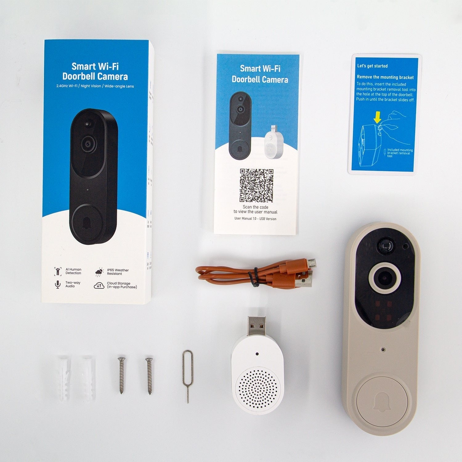 Wireless Smart Doorbell Camera – Outdoor Surveillance with HD Night Vision