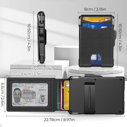 Men's Business Style Pu Leather Card Slots for AirTag