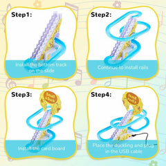 Funny Automatic Stair-Climbing Ducklings Cartoon Race Track Set
