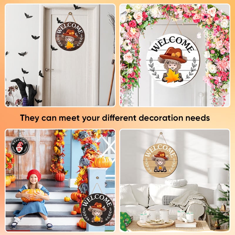 DIY Wooden Christmas Highland Bull Welcome Sign