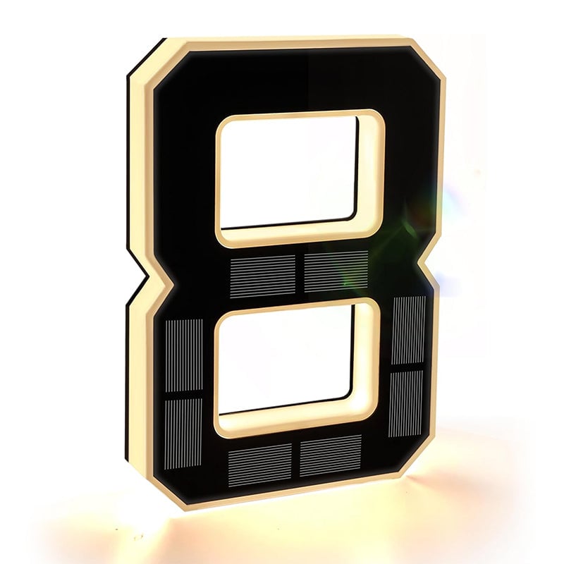 Solar-Powered Outdoor House Number Light