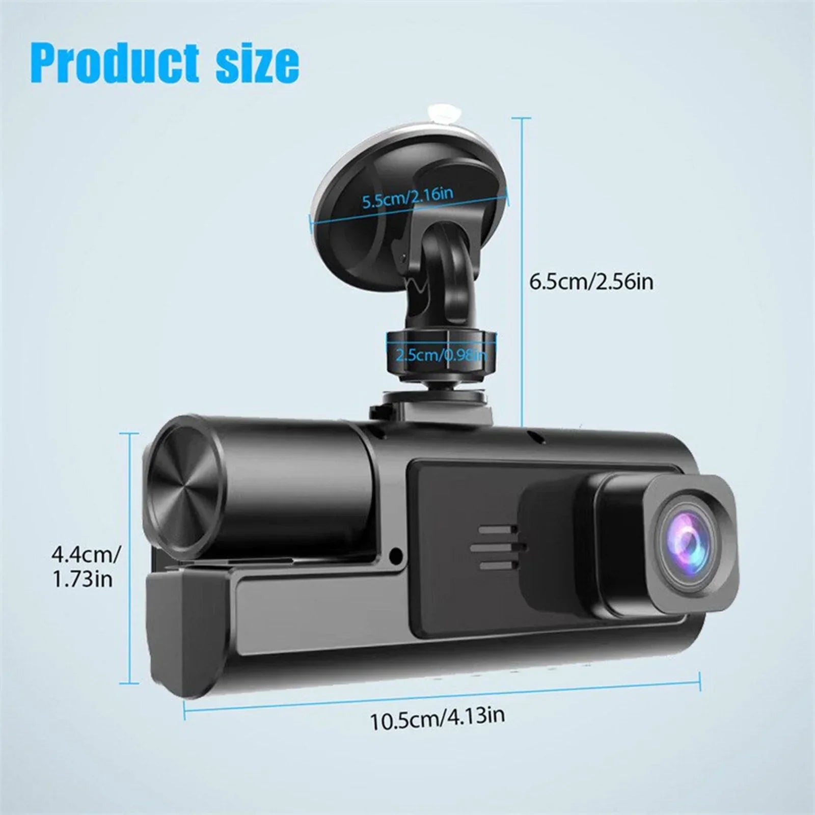 🚘3 Channel Dash Cam Front and Rear Inside