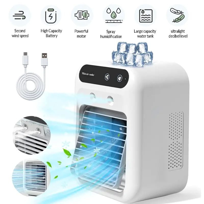 Portable 3-In-1 Cooling Fan with 2-Speed Mist
