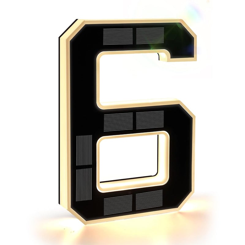Solar-Powered Outdoor House Number Light
