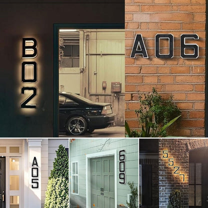 Solar-Powered Outdoor House Number Light