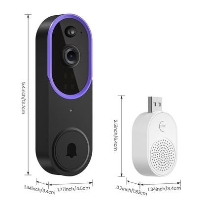 Wireless Smart Doorbell Camera – Outdoor Surveillance with HD Night Vision