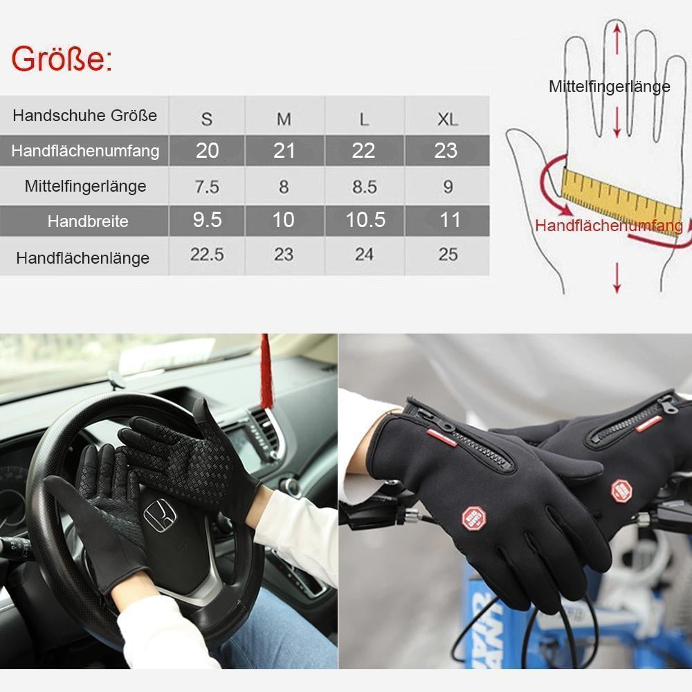 Winter gloves – windproof, waterproof, non-slip & touchscreen compatible (with optional USB heating function)