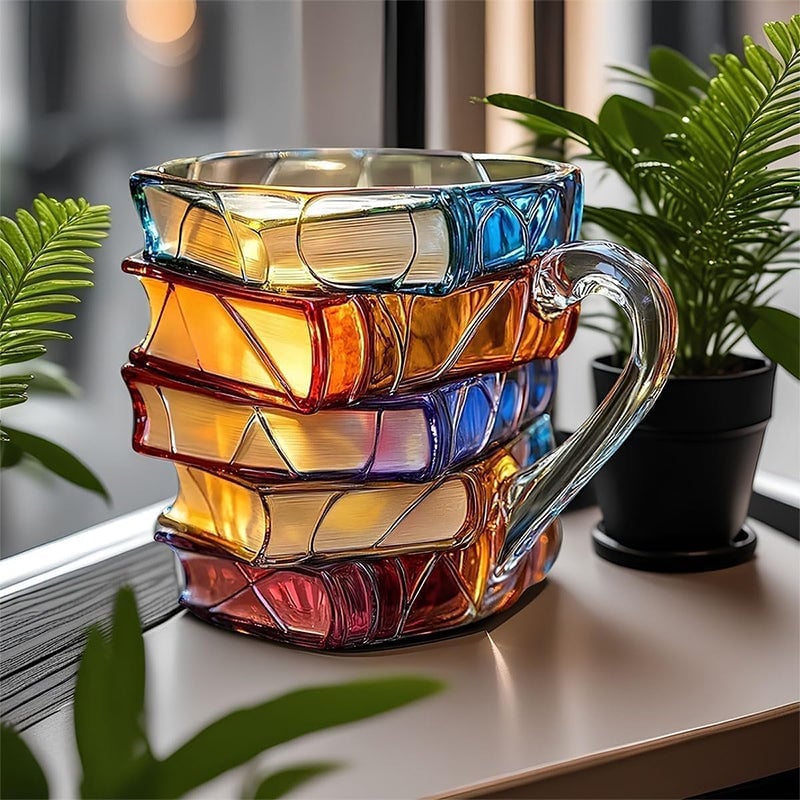 Hand-painted Book Coffee Cup