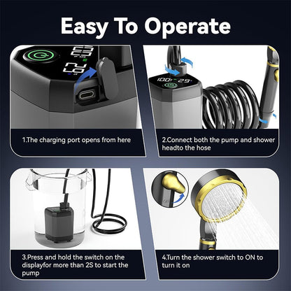 Portable Rechargeable Outdoor Camping Shower Pump