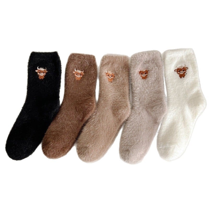 Cute Cow Slipper Socks