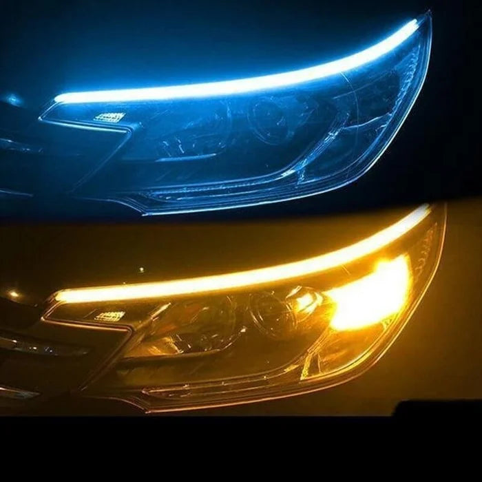 Flexible DRL LED Night & Daytime Running Light Strip (No Disassembling Needed)