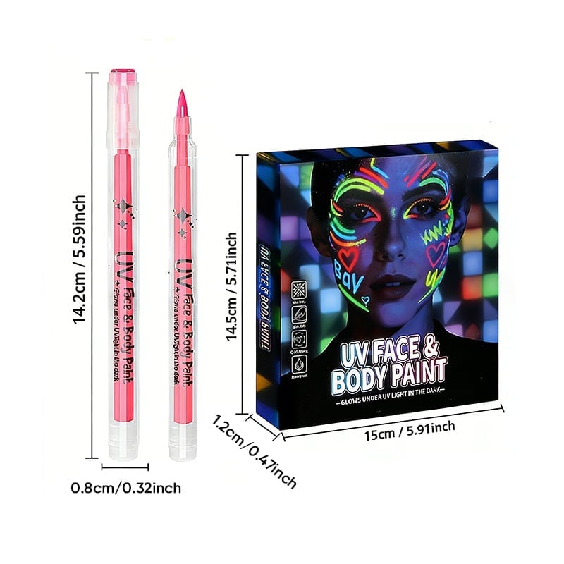 UV Neon Face Paint Markers 12 Colors