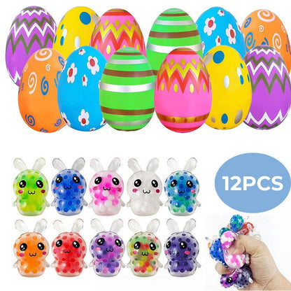 24 Pack Prefilled Easter Eggs with Squeeze Toys