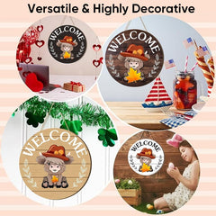 DIY Wooden Christmas Highland Bull Welcome Sign