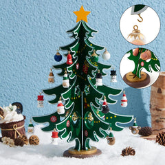 24 Days Countdown Calendar with Christmas Tree 24 PCS Ornaments