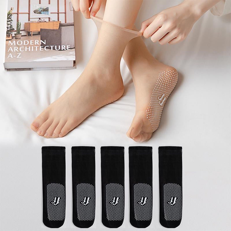 Invisible slip-resistant crystal silk socks