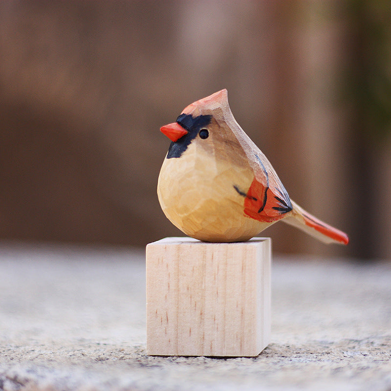 Cardinal Hand Wood Carving