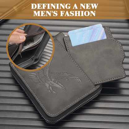 Retro Eagle Embossed Horizontal Men's Wallet