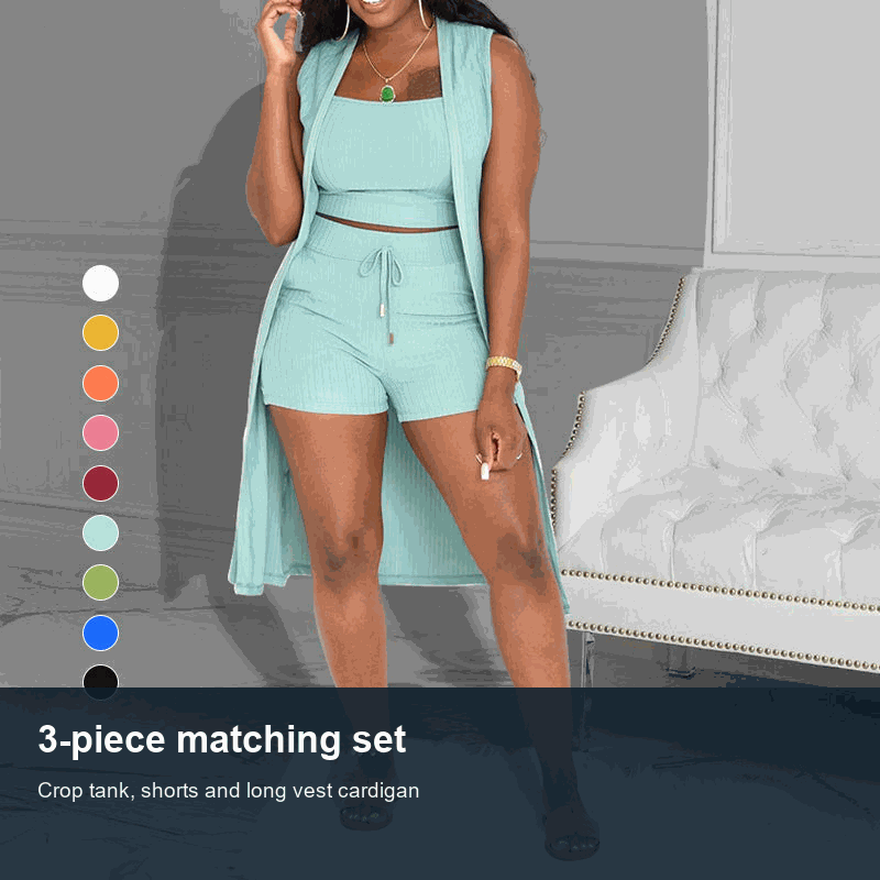 Ribbed 3-piece lounge set feature animation